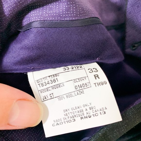 Ted Baker Jay wool black gray dress pant 33R - Picture 6 of 7